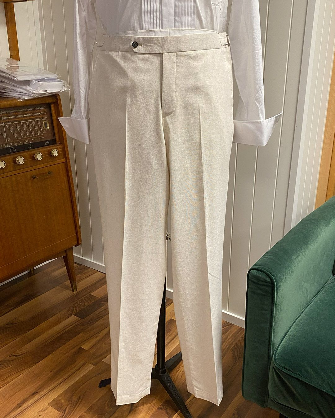 Monaco Bukse Kremet Lin (XL)